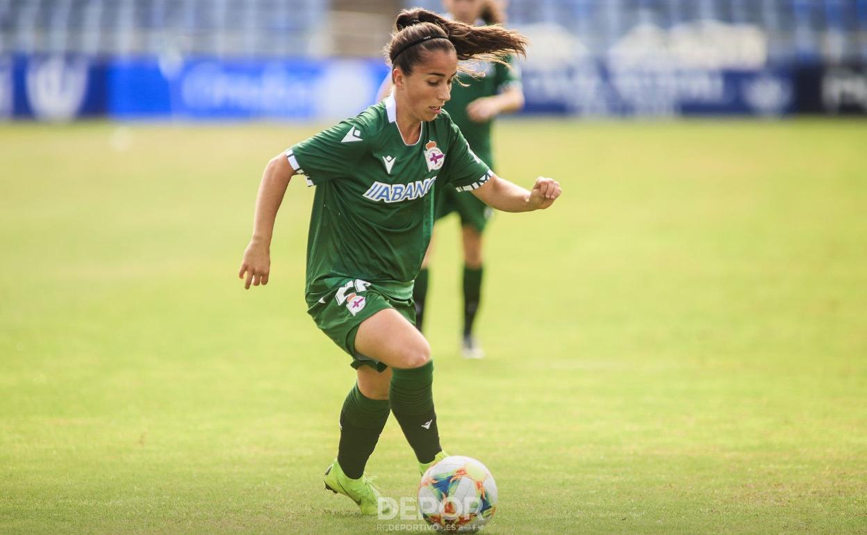 Cris Martínez, en un partido con el Deportivo Abanca.