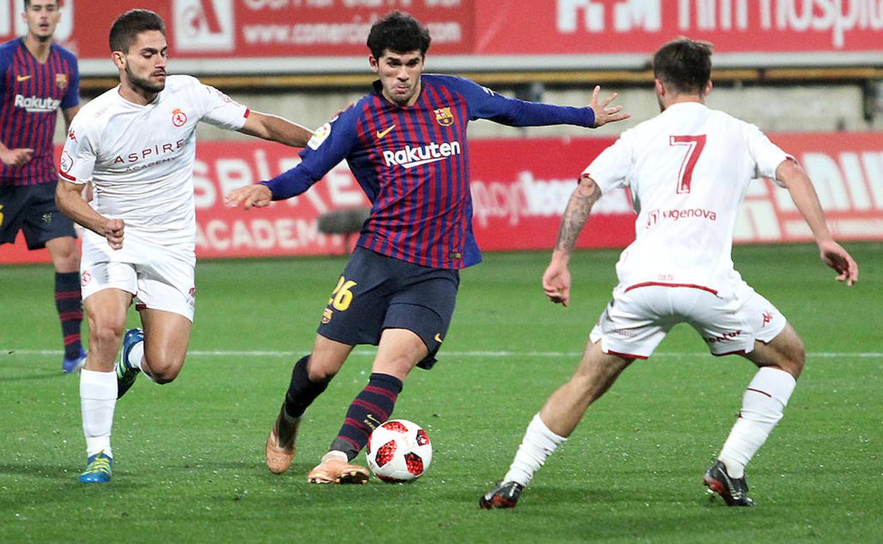 Un lance del partido entre Cultural y Barça de la Copa del Rey de la pasada temporada.