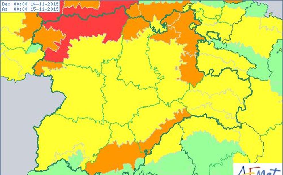 Alerta roja activada en la provincia para este jueves.