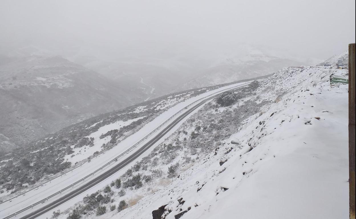 Nieve, este jueves, en el norte de la provincia.