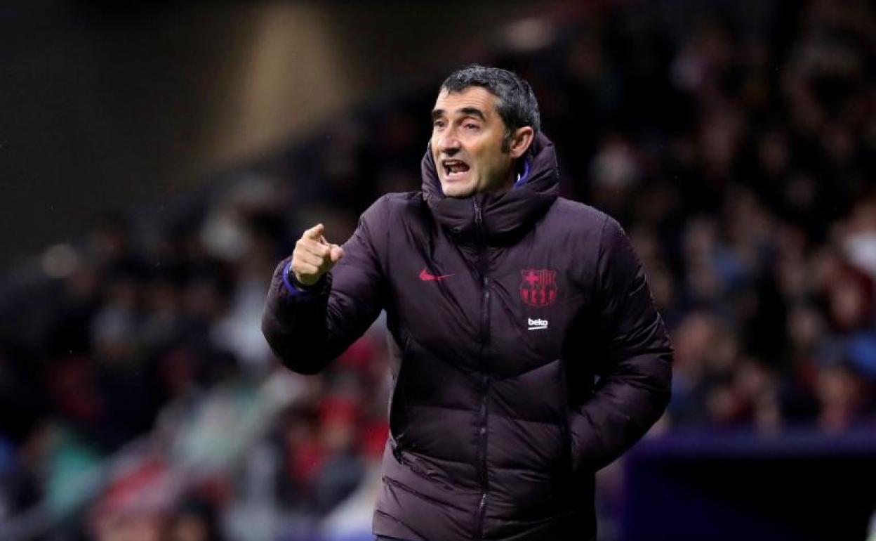 Ernesto Valverde, durante el partido ante el Atlético. 