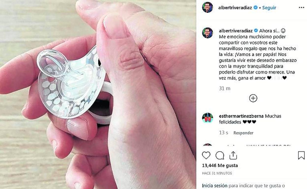 El mensaje en Instagram con que anunciaron la buena nueva.