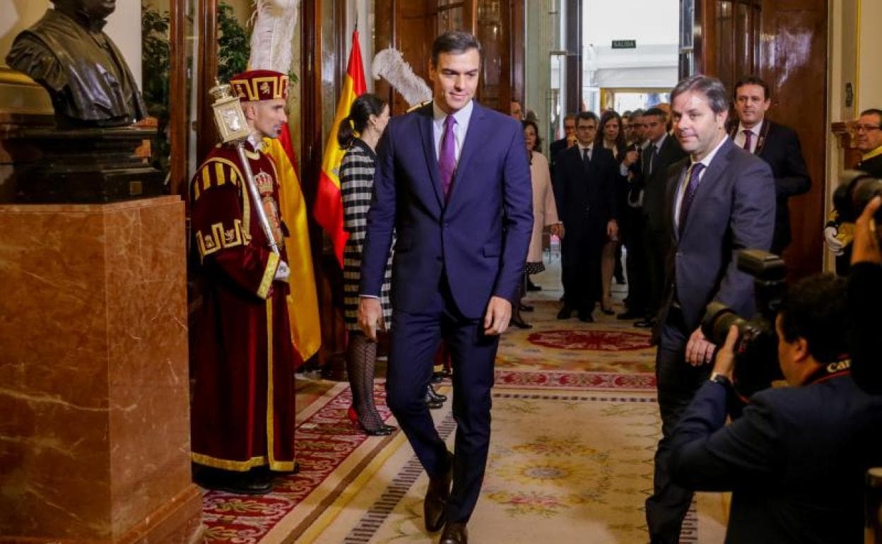 El presidente del Gobierno, Pedro Sánchez, asiste al acto de Conmemoración del Día de la Constitución. 