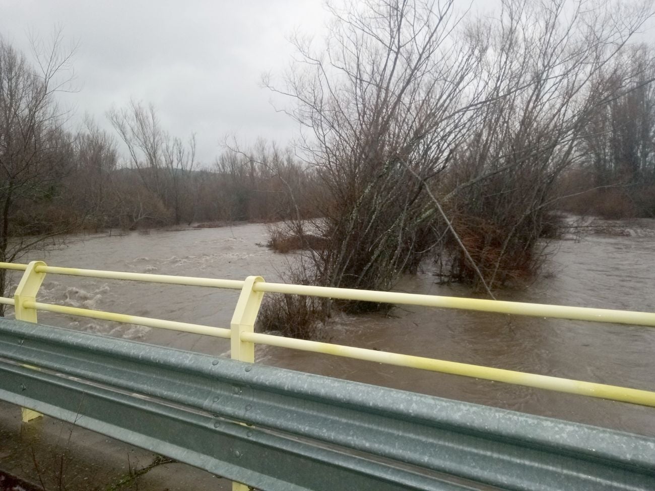 Localidades como Villaverde o Garrafe ven cómo las aguas del Torío inundan la zona tras la lluvia y el deshielo en las zonas de montaña