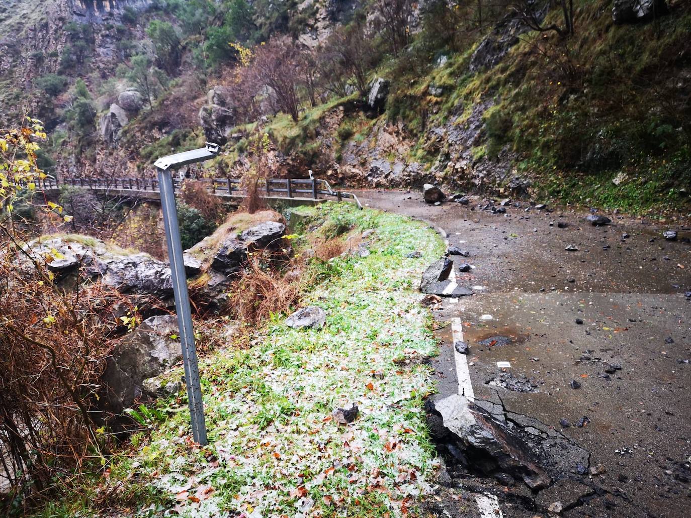 Fotos: Desprendimientos en Caín a causa del temporal