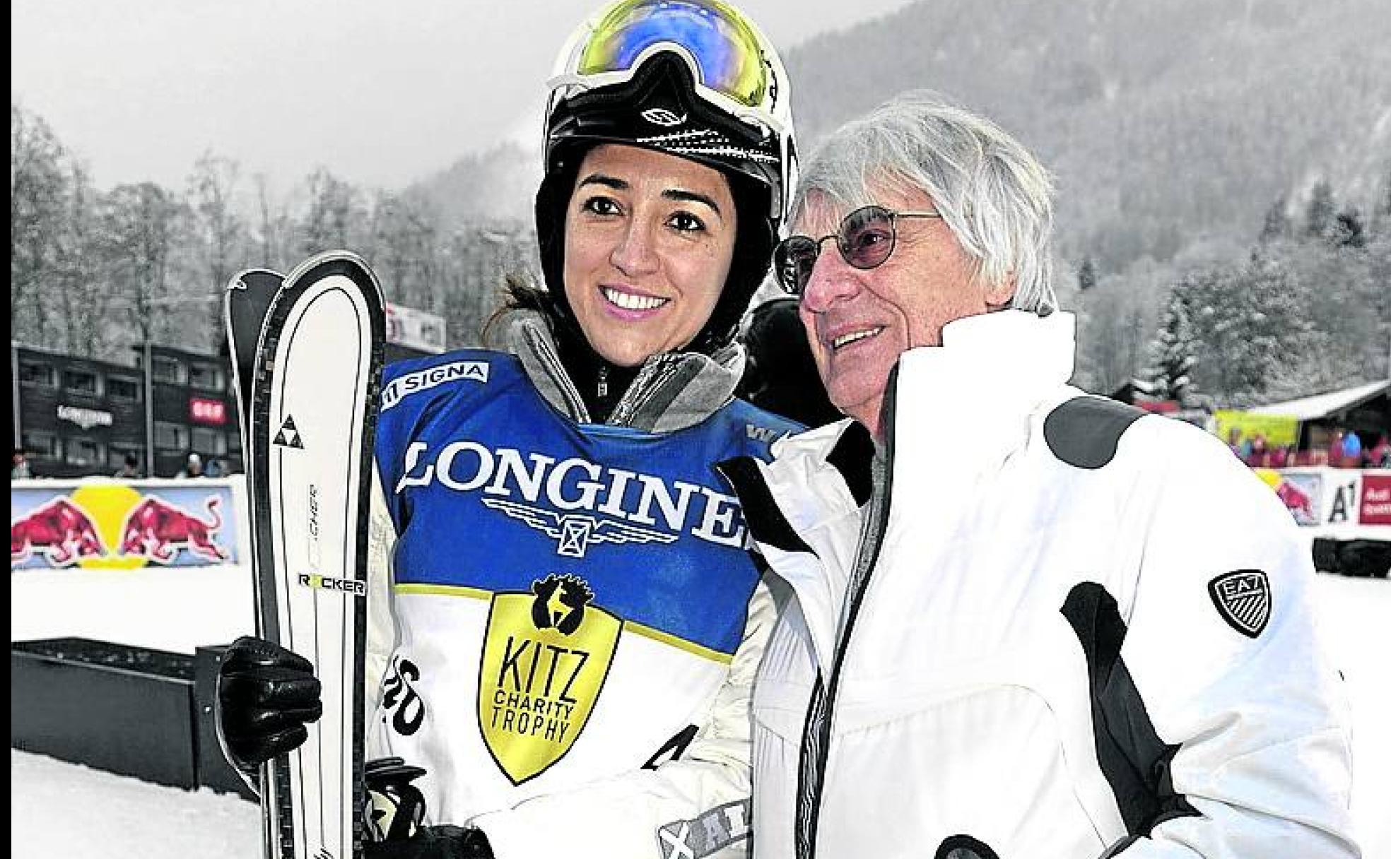 Bernie Ecclestone y su hija Tamara, en una estación de esquí.