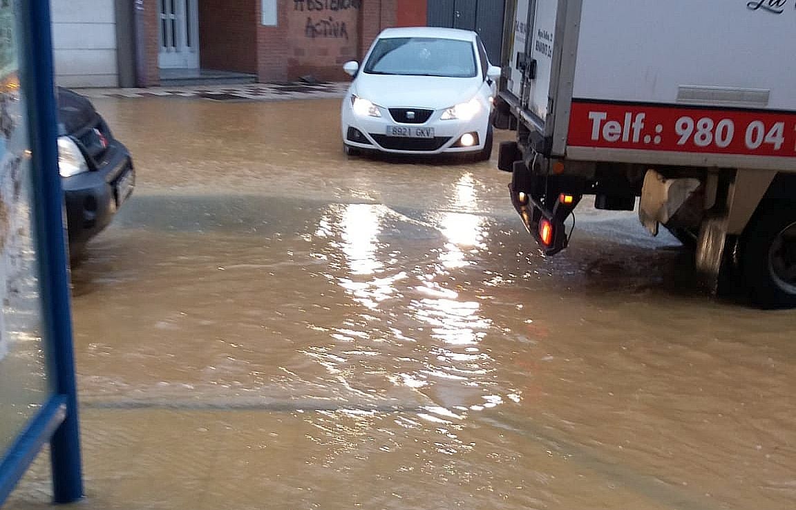 Imagen de la localida de Villaobispo inundada.