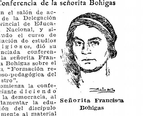 Ilustración y texto en un periódico de la época. 