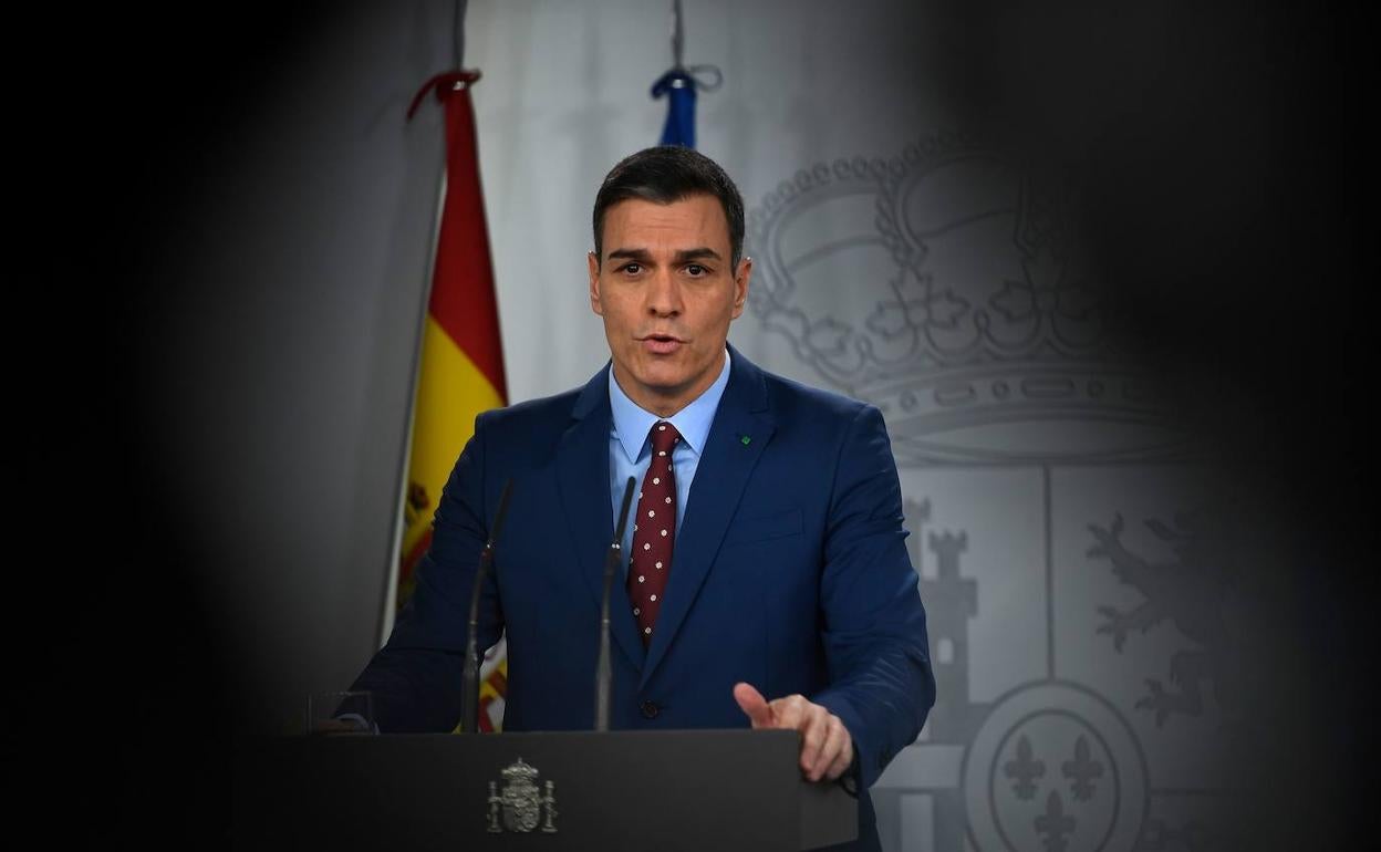 Pedro Sánchez, en su comparecencia de este domingo. 