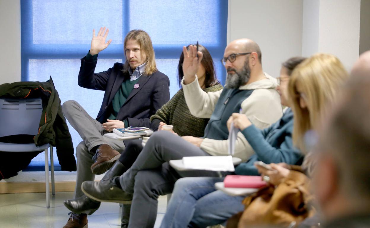 Pablo Fernández, en el Consejo Ciudadano Autonómico de Podemos en Valladolid.