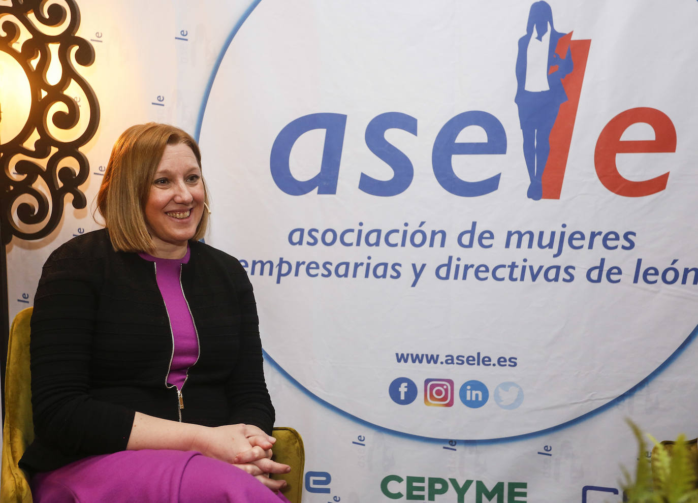 La consejera de Familia e Igualdad de Oportunidades, Isabel Blanco, participa en el Desayuno-Entrevista que organiza la Asociación de Mujeres Empresarias y Directivas de León (Asele)