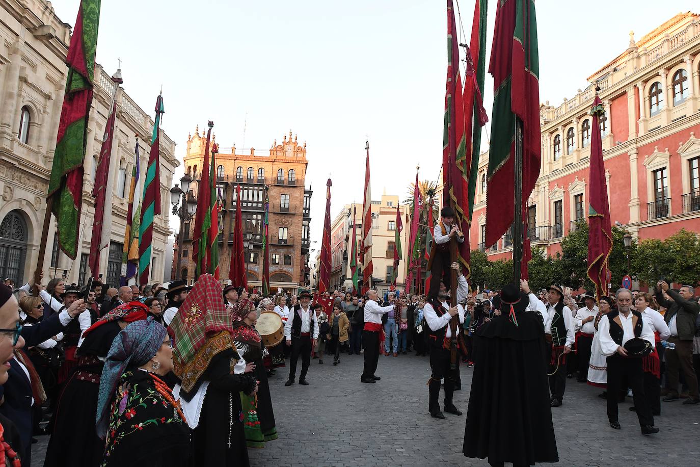 Fotos: La Diputación y los pendones pasean por Sevilla