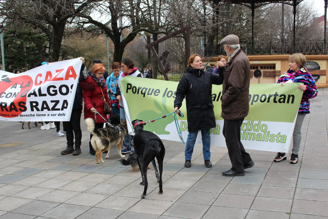 Fotos: Manifestación en contra de la caza con galgos en León