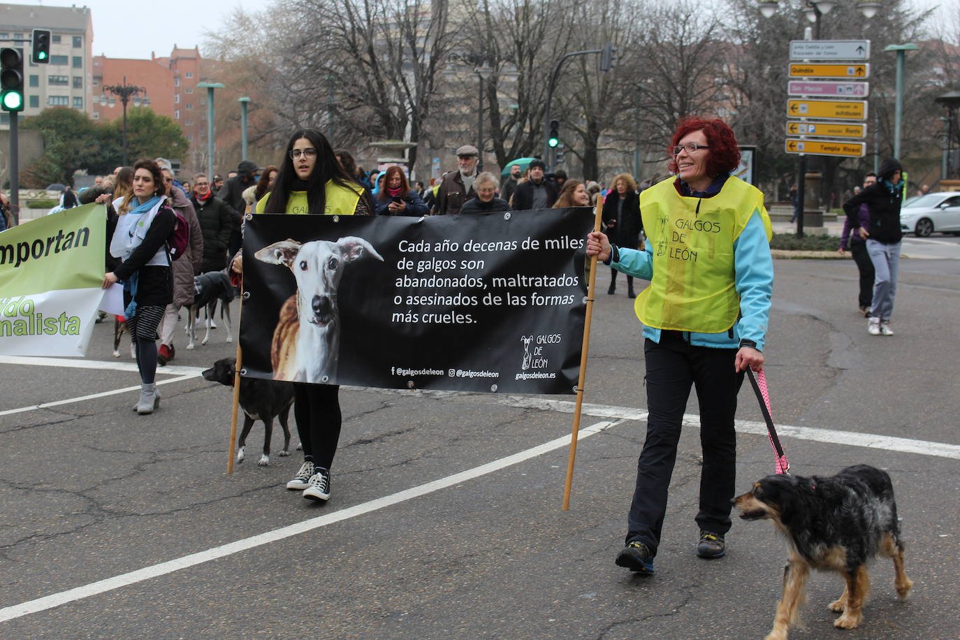 Fotos: Manifestación en contra de la caza con galgos en León