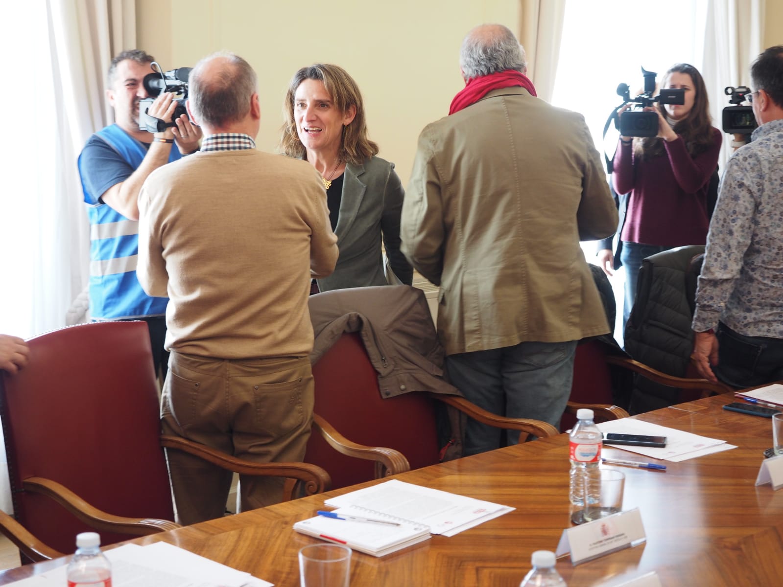 La ministra de Transición Ecológica y vicepresidenta del Gobierno,Teresa Ribera, se reúne con CCOO y UGT en Subdelegación del Gobierno en León para analizar y tratar el 'Pacto por León' promovido por las fuerzas sindicales.