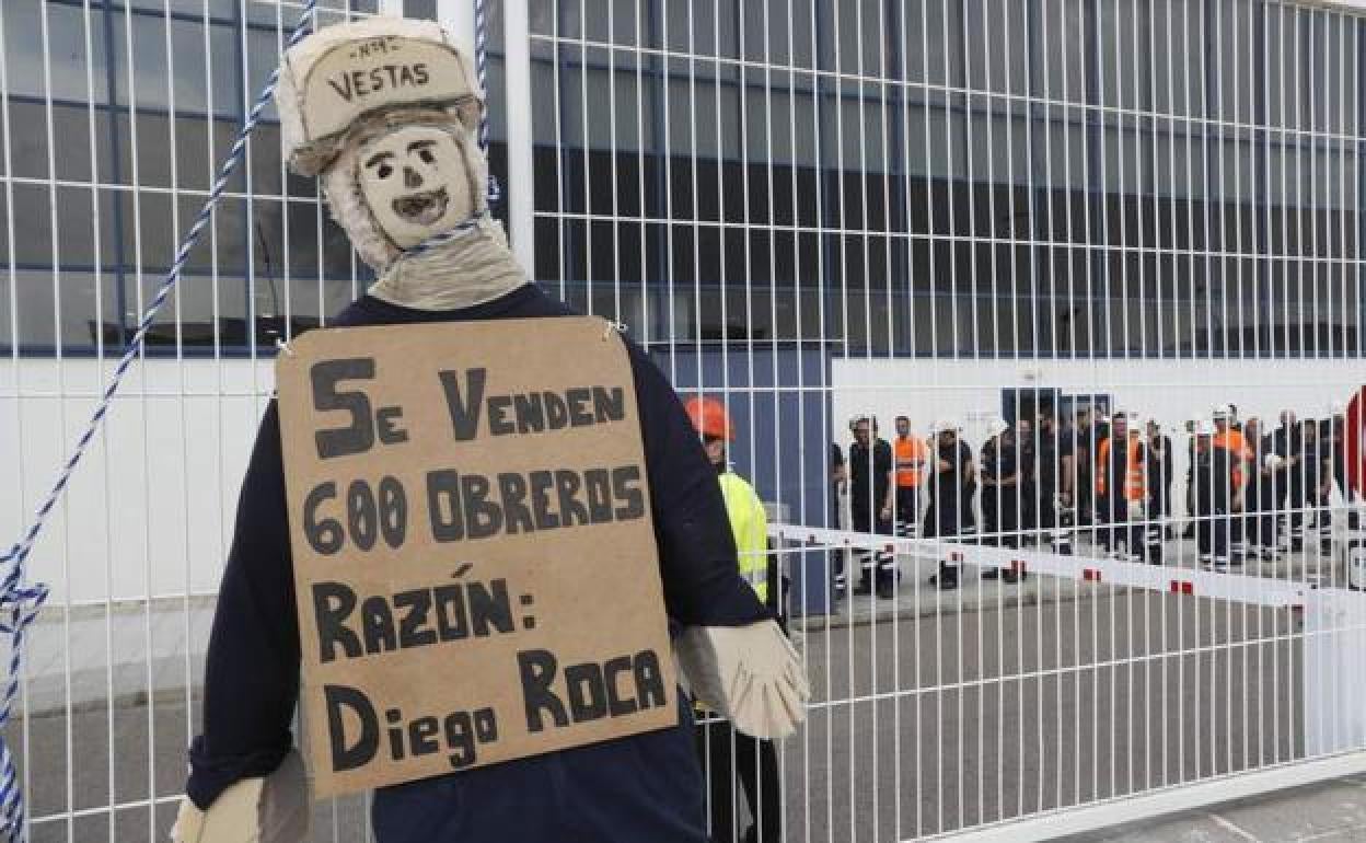 Imagen de archivo de las primeras manifestaciones en Vestas.