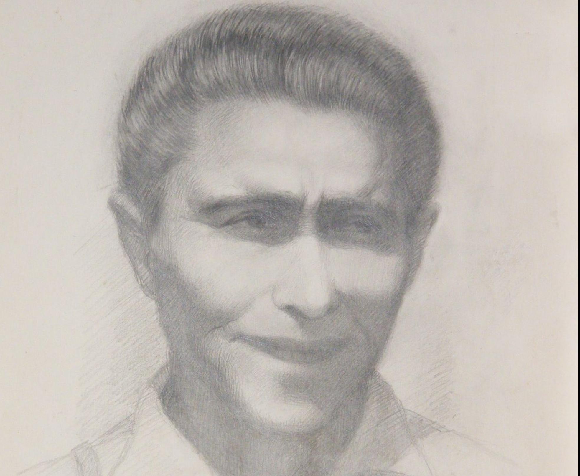 Retrato a lápiz de Manuel Girón.