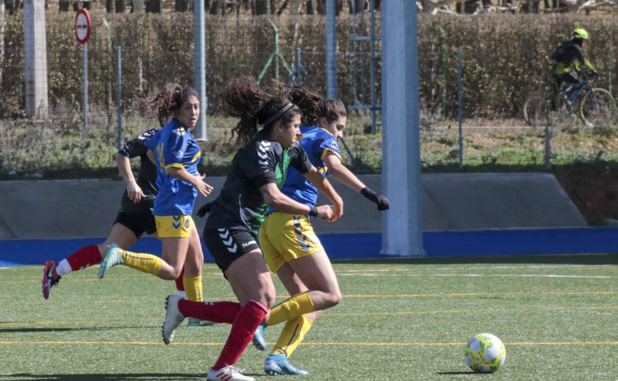 Acción del partido disputado esta mañana.