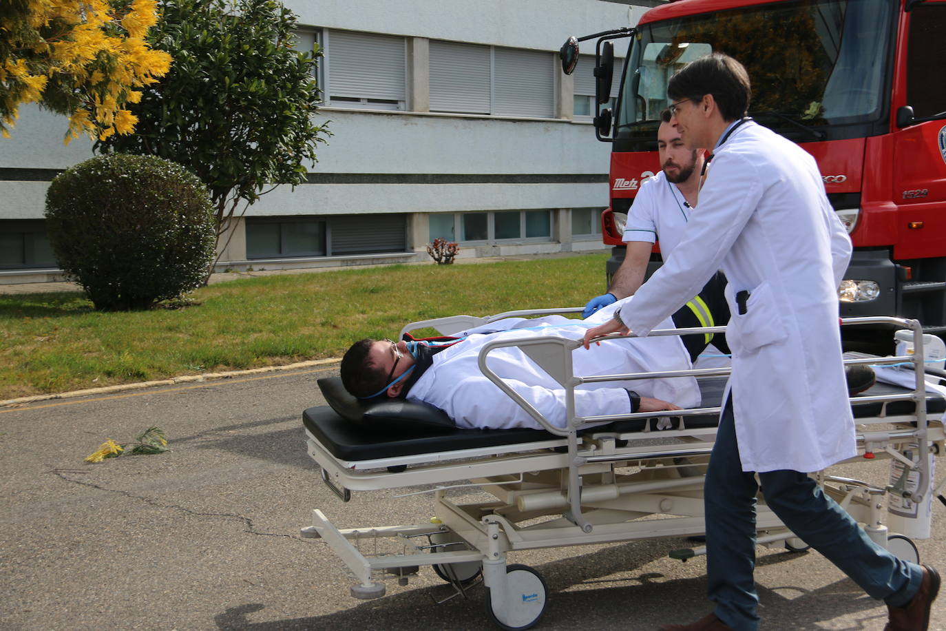 Fotos: Simulacro en el Hospital San Juan de Dios de León