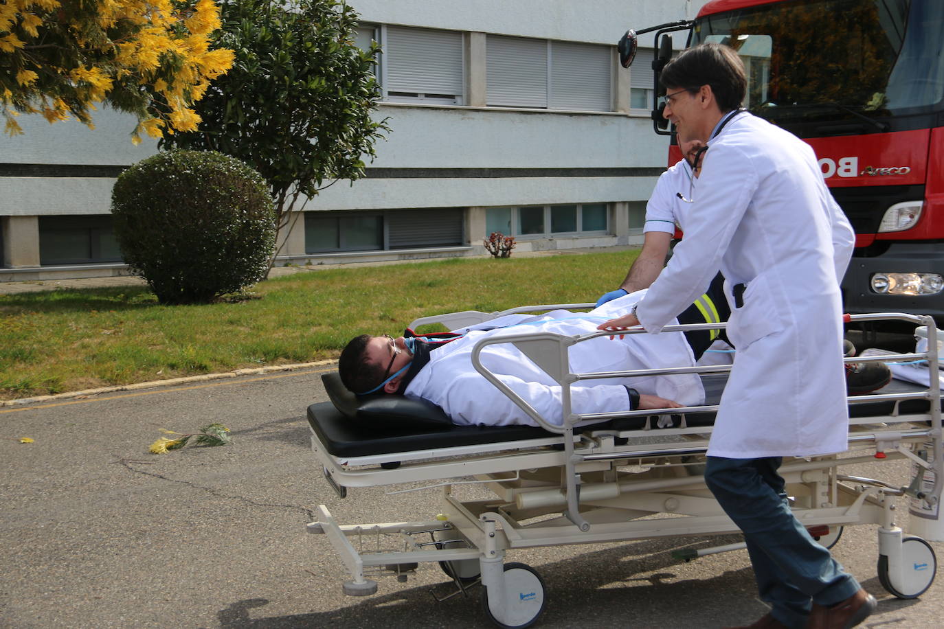 Fotos: Simulacro en el Hospital San Juan de Dios de León