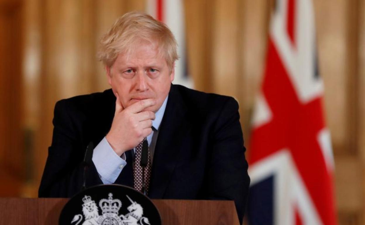 Boris Johnson, primer ministro británico, durante una rueda de prensa en Londres 