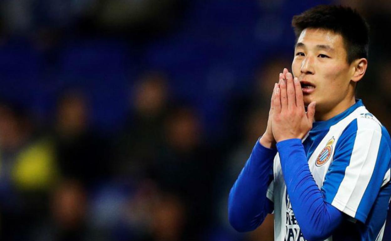 Wu Lei, jugador chino del Espanyol. 