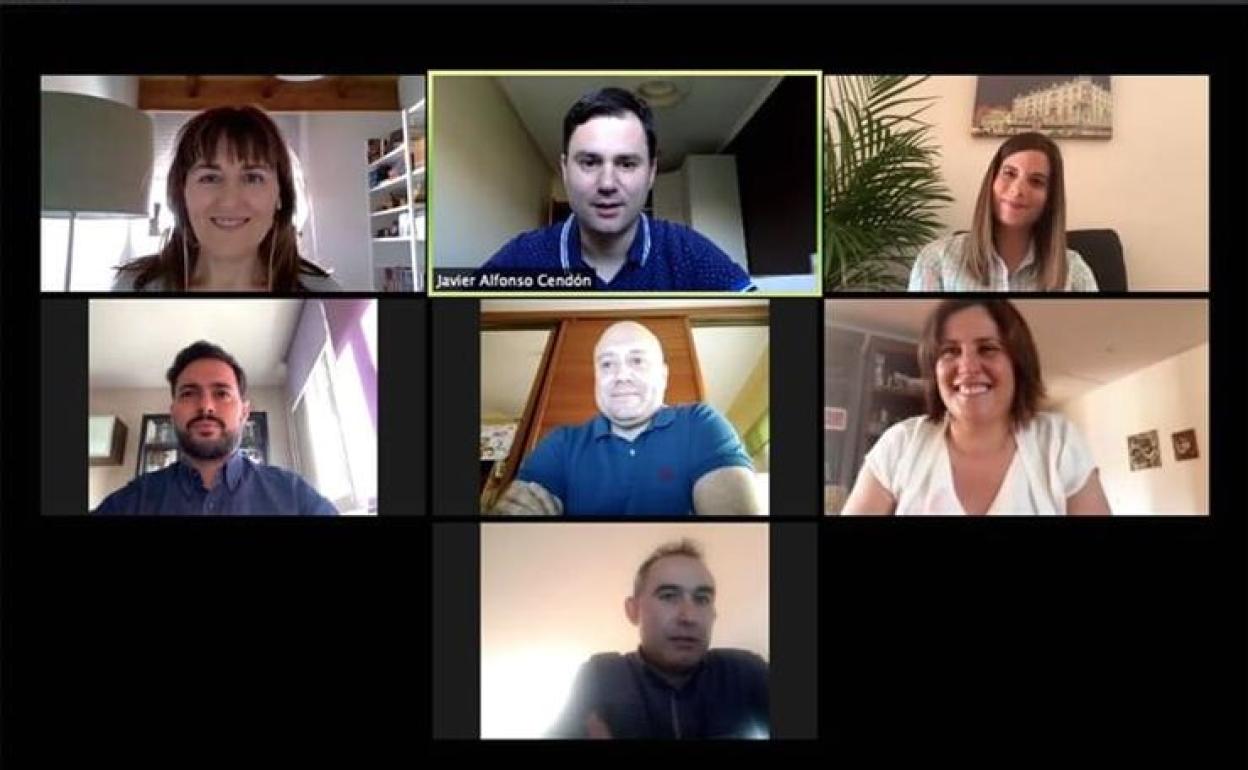 Reunión telemática de los cargos del PSOE.