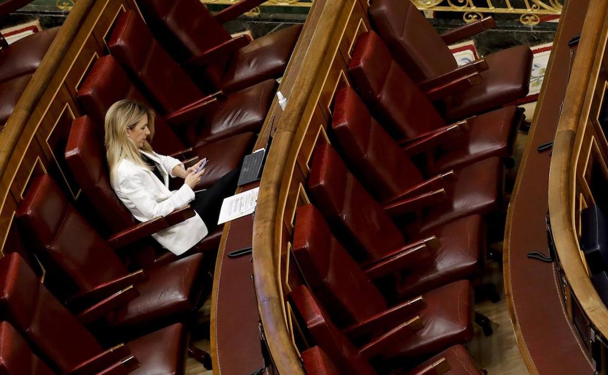 Álvarez de Toledo, la semana pasada, durante la sesión de control al Gobierno en el Congreso. 