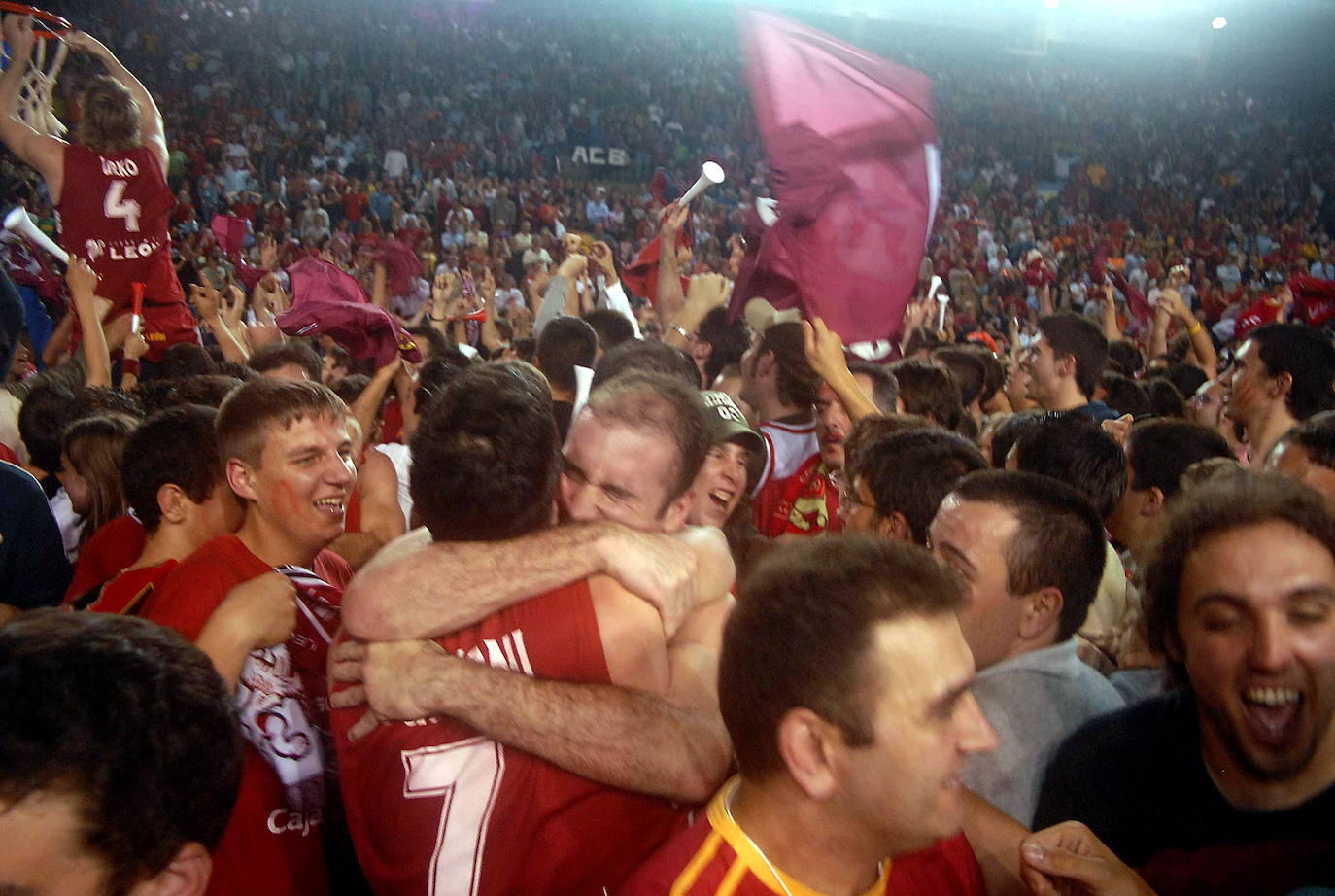 Baloncesto León celebra su ascenso a ACB en 2007.