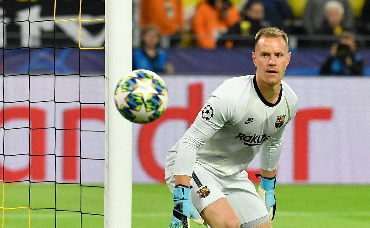 Ter Stegen, en un partido de esta temporada. 