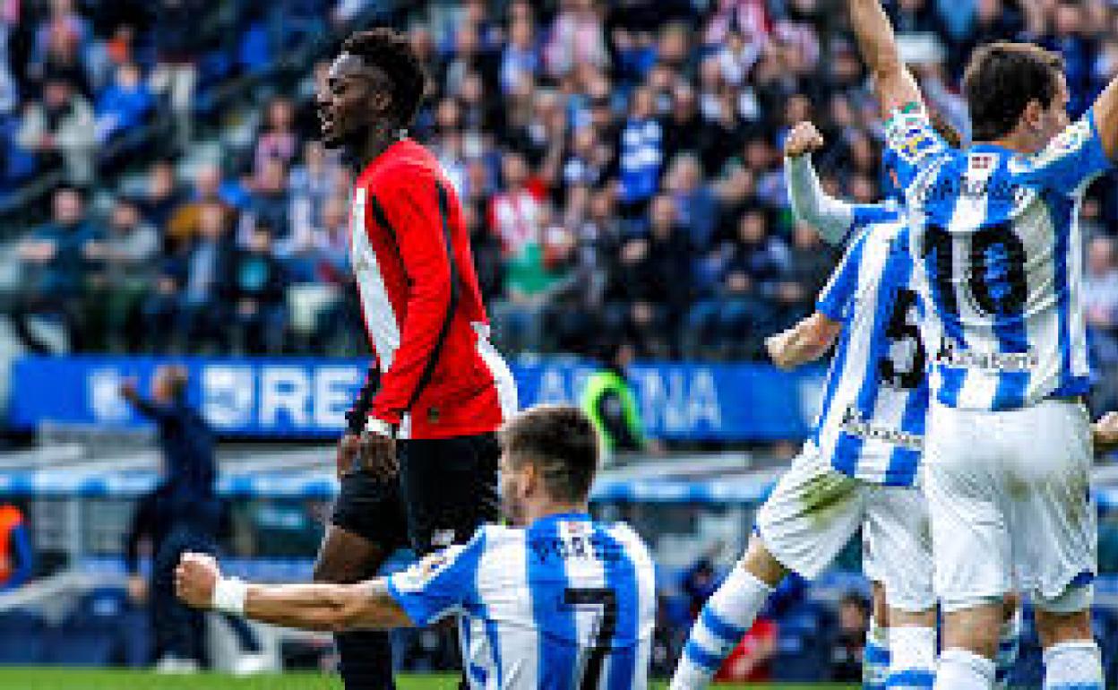 Imagen de un partido de Liga entre el Athletic y la Real Sociedad. 