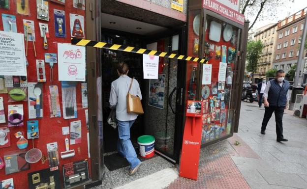 Un comercio reabierto el lunes.