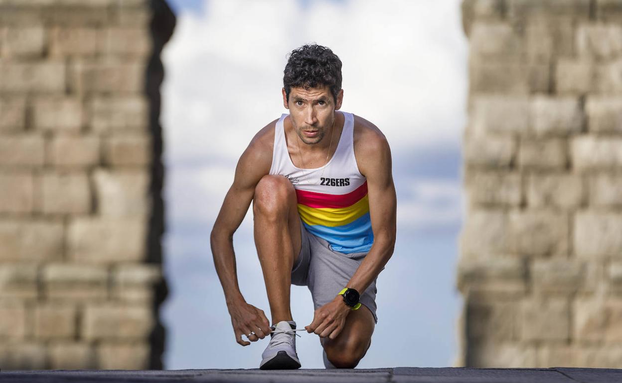 El atleta Javier Guerra durante una de sus sesiones de entrenamiento.