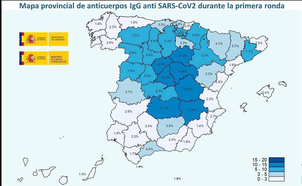 Mapa de pruebas serológicas