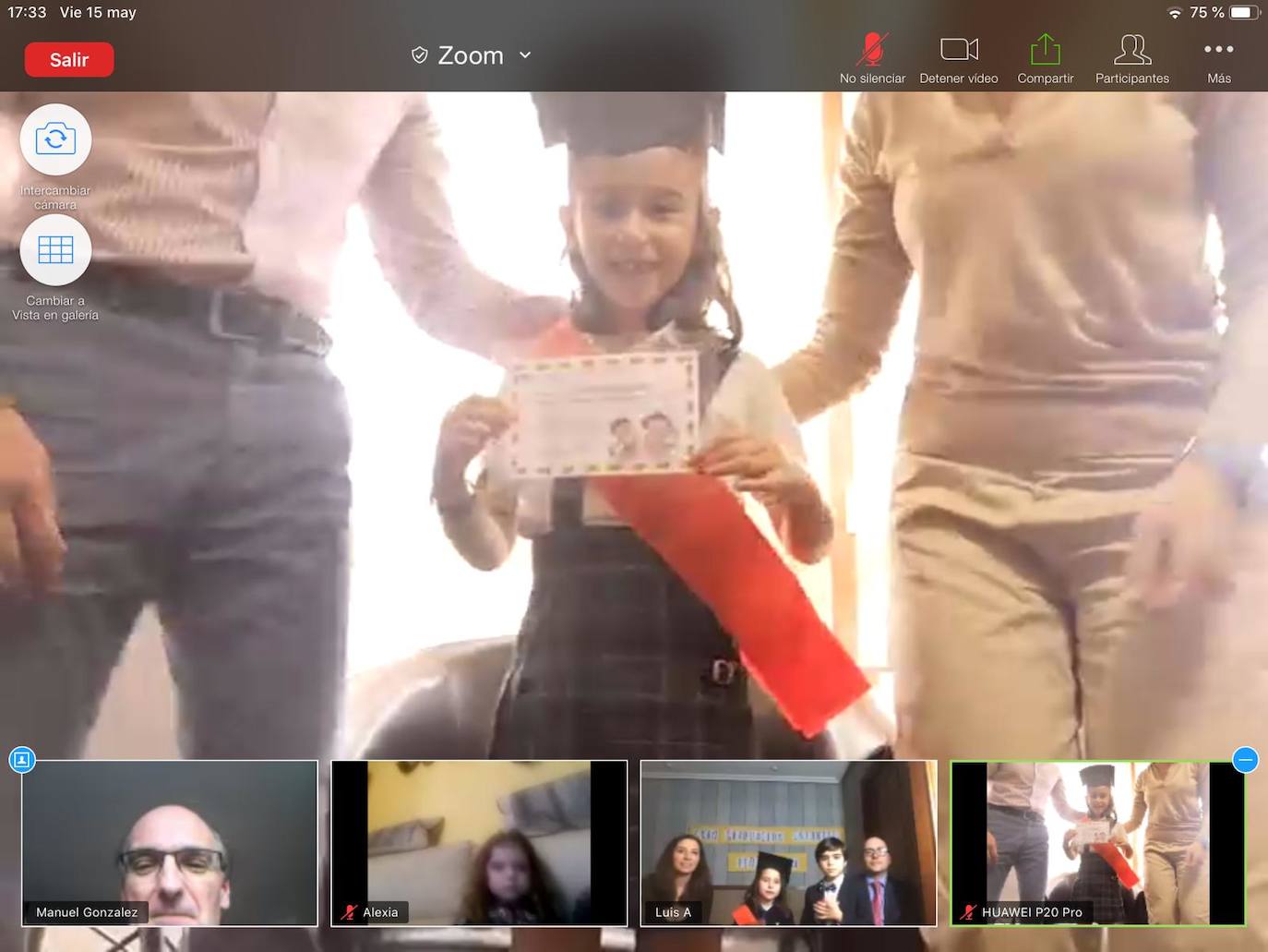 Los alumnos de Infantil del Colegio Peñacorada disfrutaron de la celebración de su salto a Primaria en una ceremonia única gracias a los medios telemáticos. 