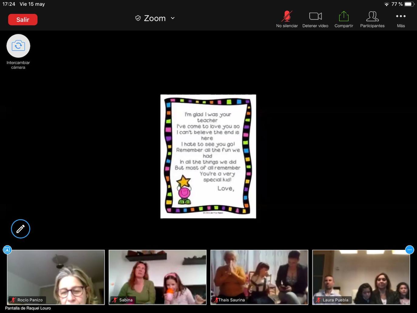 Los alumnos de Infantil del Colegio Peñacorada disfrutaron de la celebración de su salto a Primaria en una ceremonia única gracias a los medios telemáticos. 