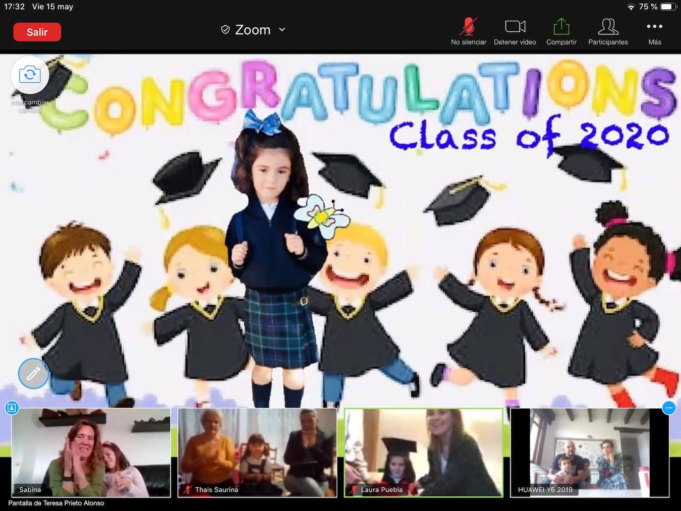 Los alumnos de Infantil del Colegio Peñacorada disfrutaron de la celebración de su salto a Primaria en una ceremonia única gracias a los medios telemáticos. 