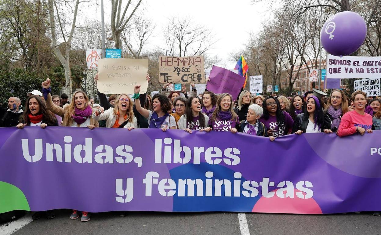 Un momento de la manifestacion del 8M. 