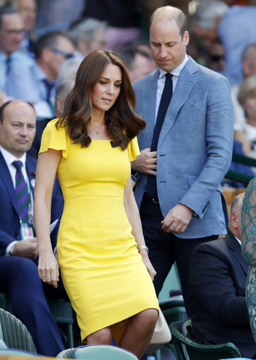 Guillermo y Catalina durante un partido de tenis en Wimbledon.