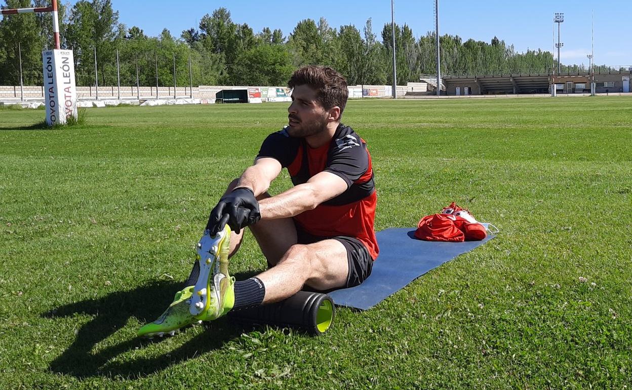 Iván González, durante el entrenamiento de este jueves.