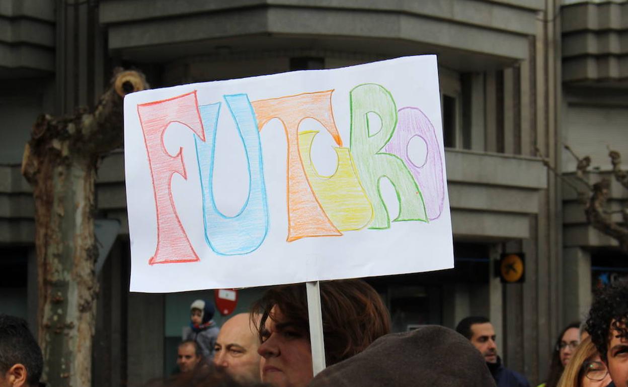 Imagen de la manifestación por el futuro de León en el mes de febrero. 