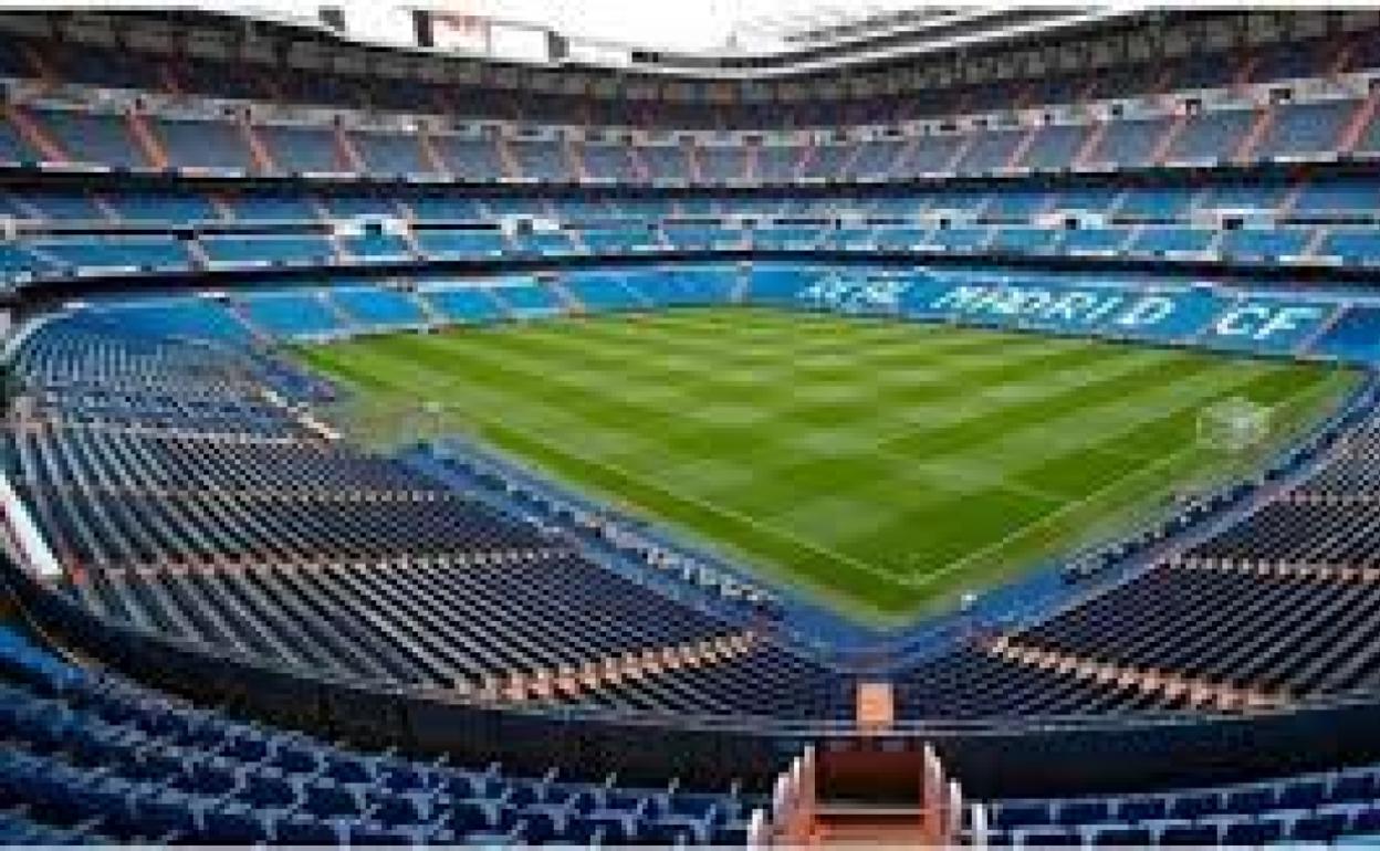 El estadio Santiago Bernabéu, vacío. 