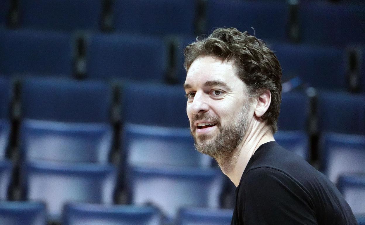 Pau Gasol, durante un entrenamiento.