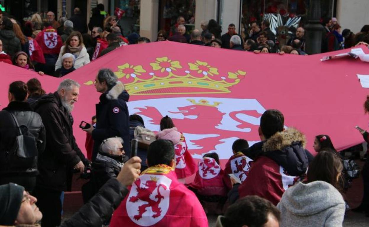 Protesta leonesista para reclamar una autonomía.