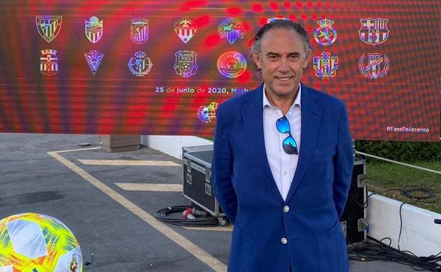 Felipe Llamazares, presente en el sorteo del playoff de este jueves.