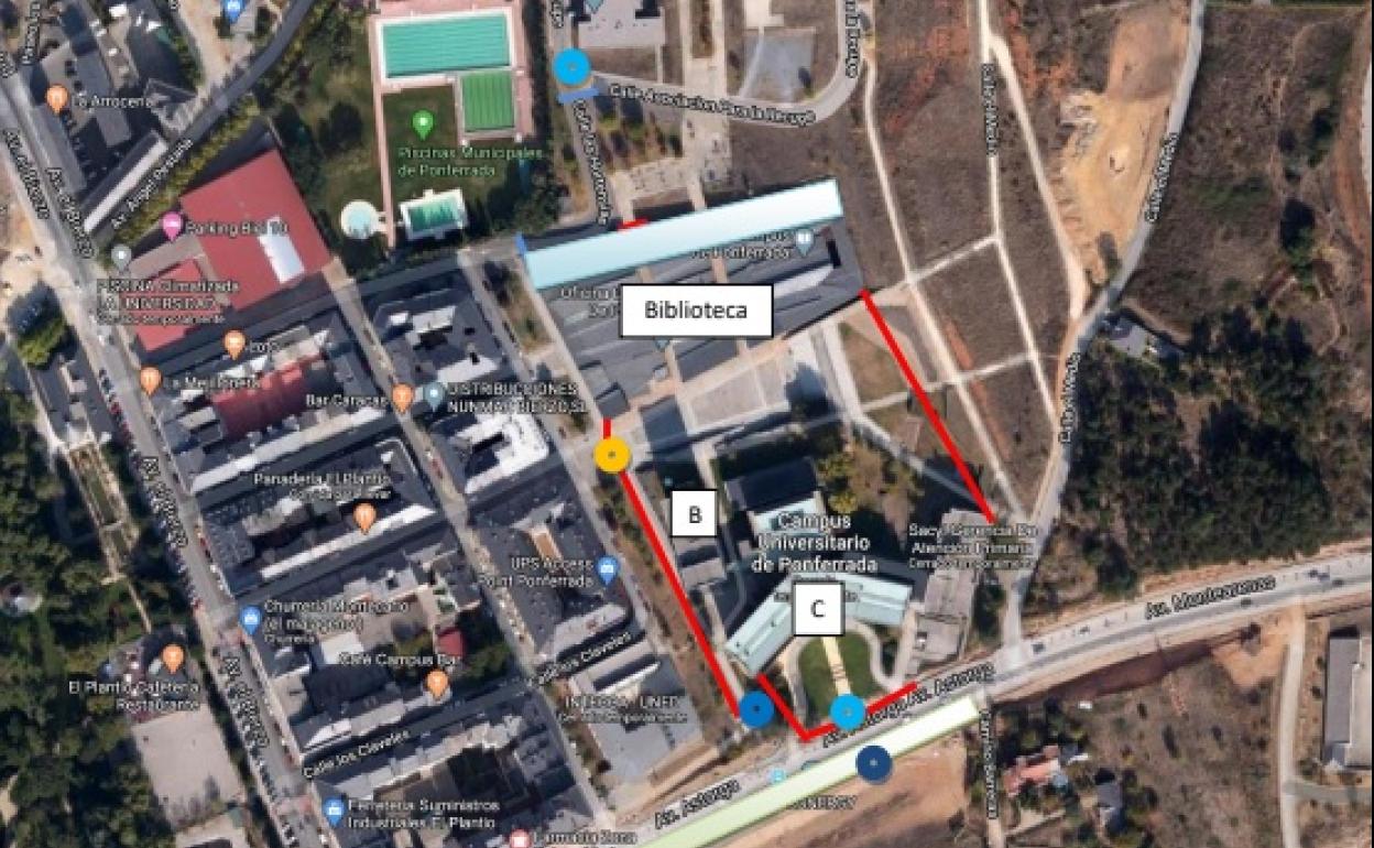 Accesos al Campus Universitario.