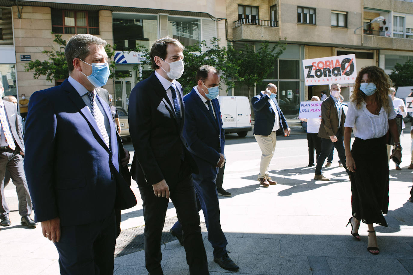 Fotos: Cumbre de presidentes de Castilla y León, Castilla-La Mancha y Aragón sobre medidas contra la despoblación