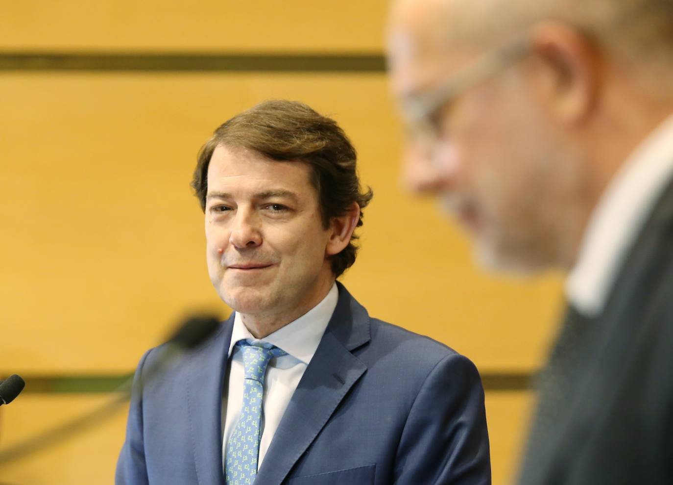 El presidente de la Junta de Castilla y León, Alfonso Fernández Mañueco, y el vicepresidente y consejero de Transparencia, Ordenación del Territorio y Acción Exterior, Francisco Igea, presentan el balance del primer año de legislatura.