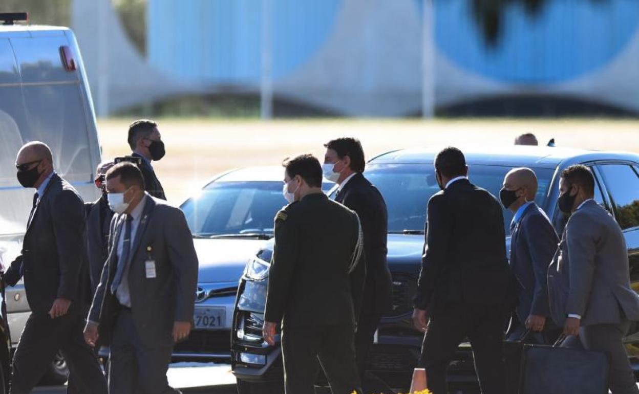 El presidente de Brasil, Jair Bolsonaro, este lunes en Brasilia 