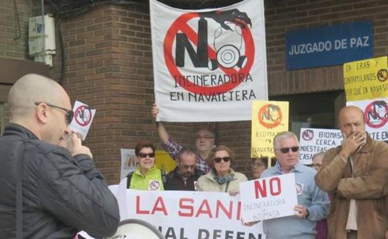 Una de las protestas contra la planta de biomasa.